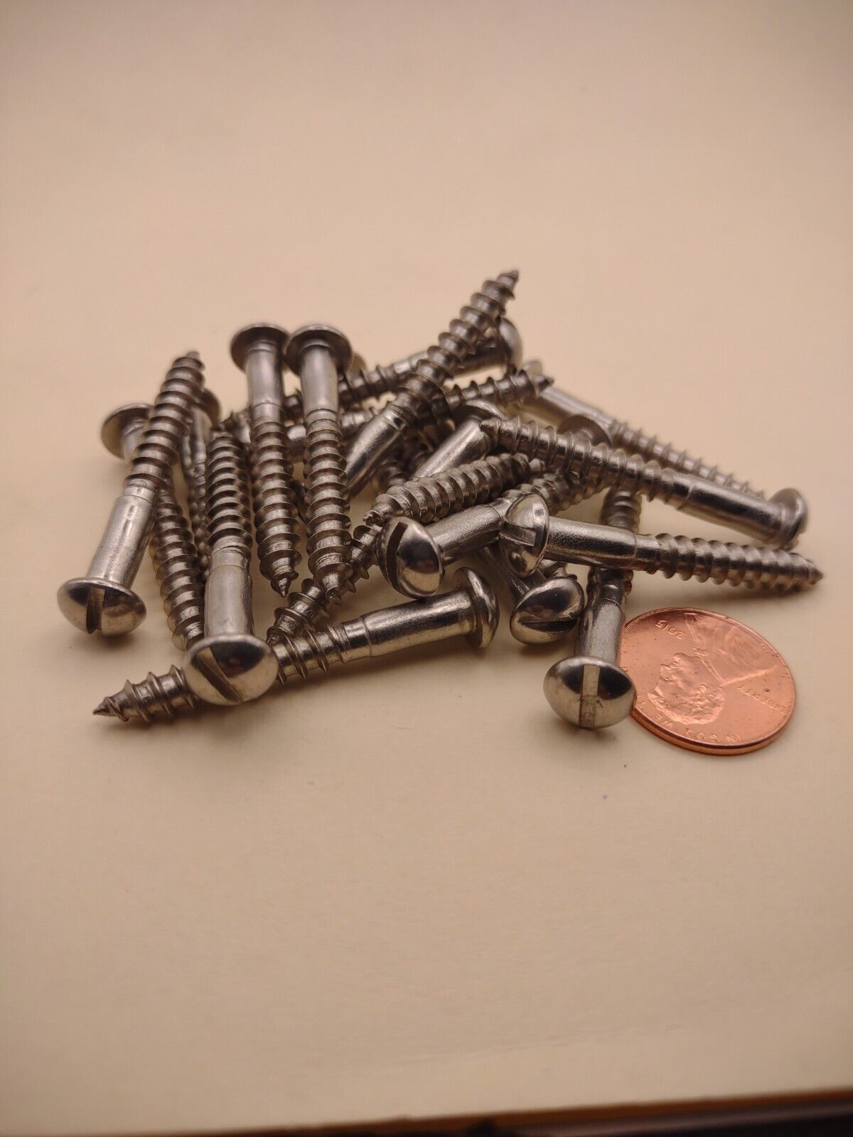 #10x 1-1/2" 18-8 Stainless Round Head Slotted Marine Wood Screws 20 pack SSWS47