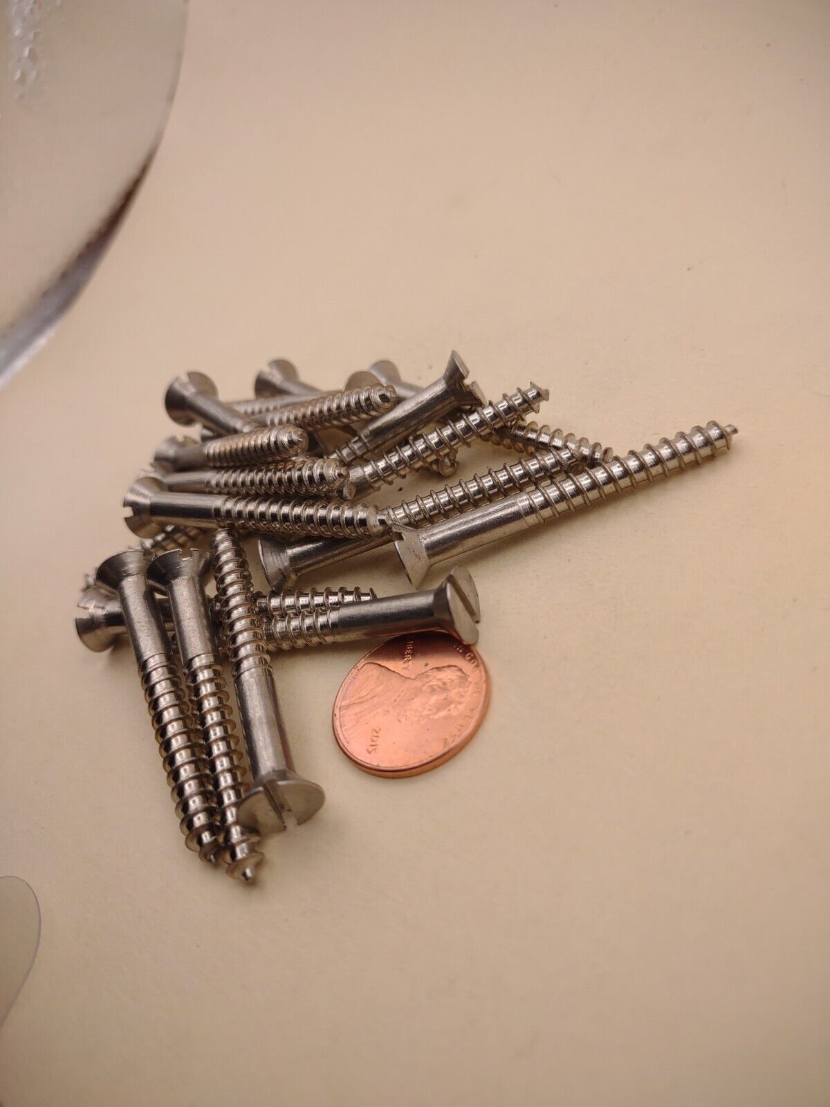 #10 x 1-3/4" 18-8 Stainless Flat Head Slotted Marine Wood Screws (20 pack SSWS20