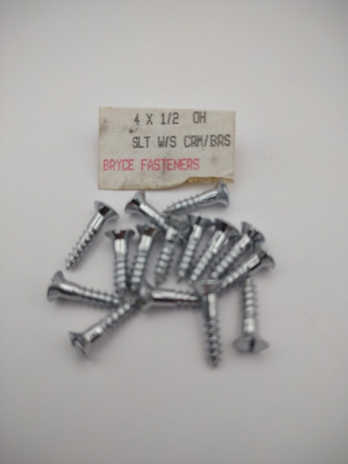 #4 x 1/2" Chrome Brass Oval Head Slotted Marine Wood Screws (15) pack CBWS02