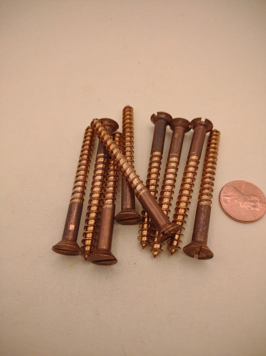 #12 x 2-1/2" Silicon Bronze Flat Head Slotted Marine Wood Screws (10 pack SBWS27