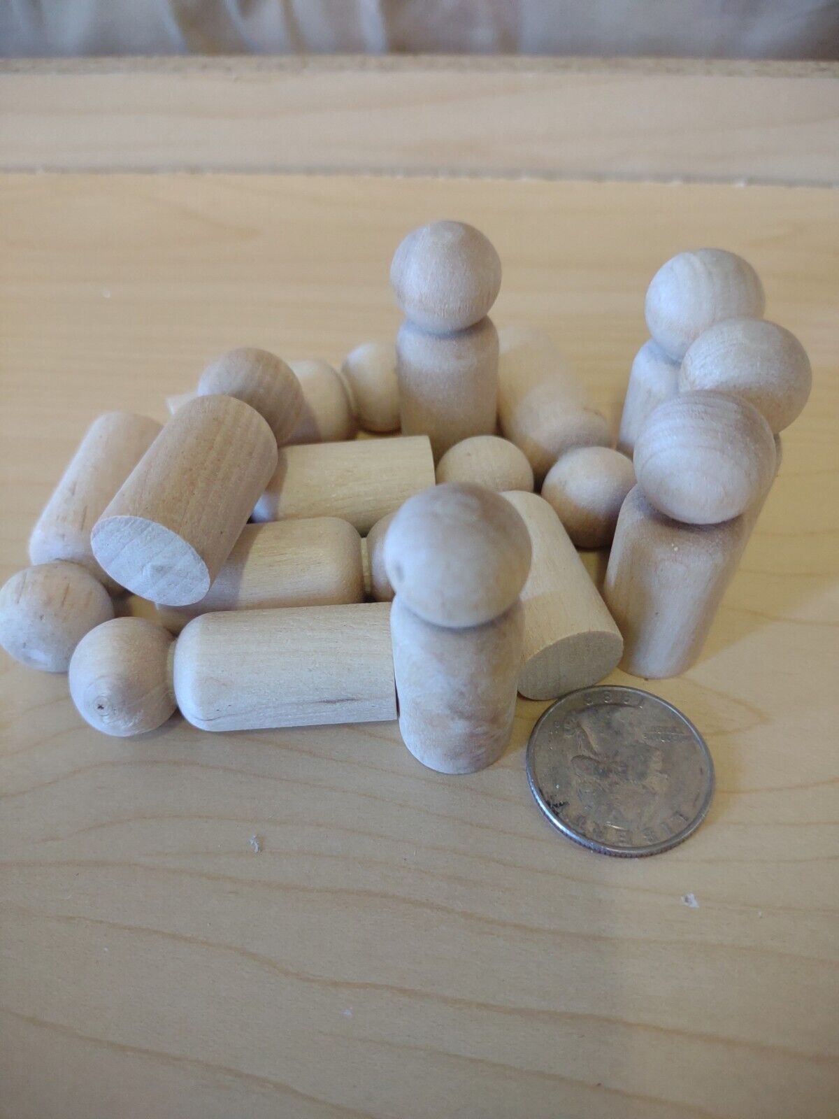 1-5/8" Unfinished Wooden Toy Doll People 12pc Packs Lot #TP04