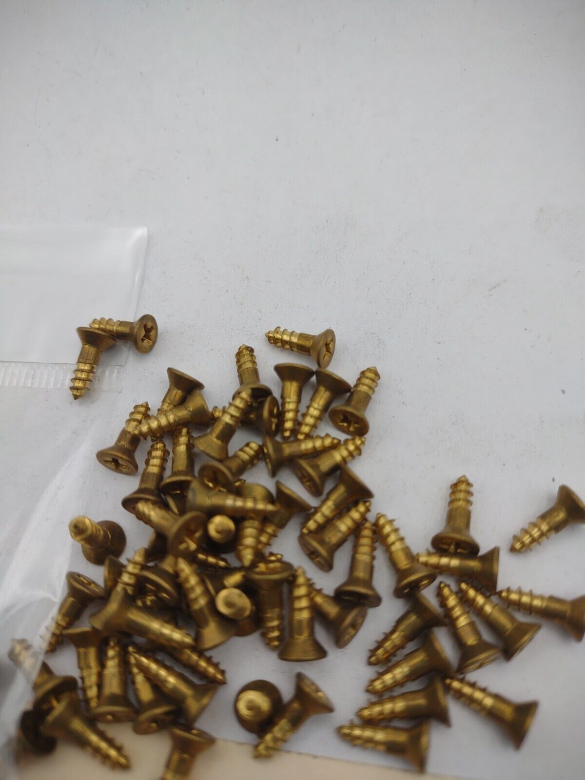 #4 x 3/8" Solid Brass Phillips FH Wood Screws (20) Pack- NOS - A020p