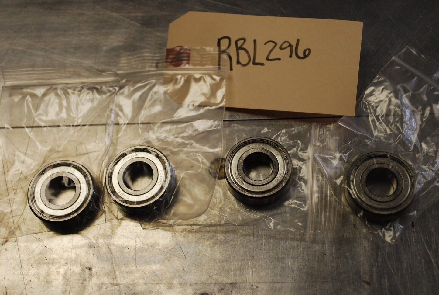 PEER 6203Z Double Shielded Ball Bearings - Lot of Qty (4) NOS - RBL296