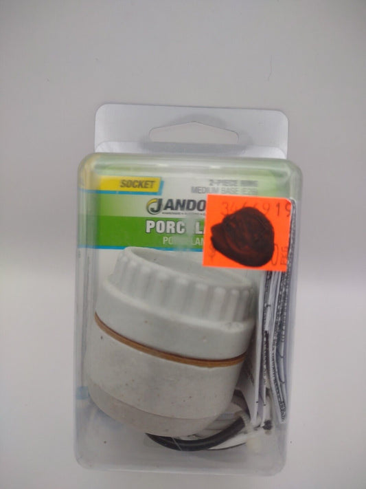 Jandorf PORCELAIN Medium Base (E26) 2-PIECE Ring SOCKET Hold Lightbulb 60577 #49