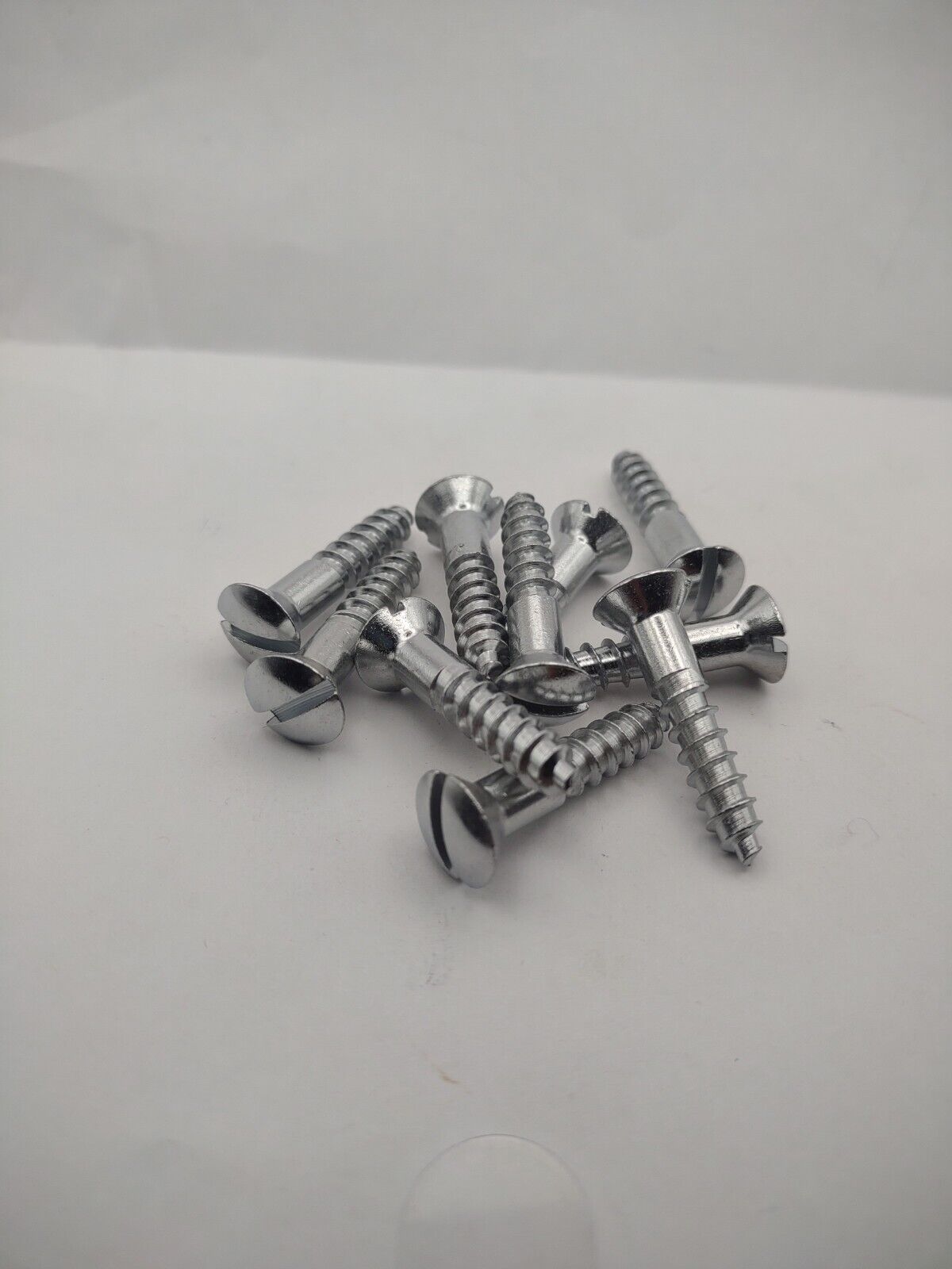 #14 x 1-1/4" Chrome Brass Oval Head Slotted Marine Wood Screws (10) pack CBWS49