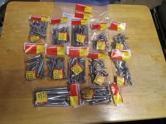 Oval Head Chrome Brass Wood Screw Assort / Mix Lot #10-#4 Size Pack086097