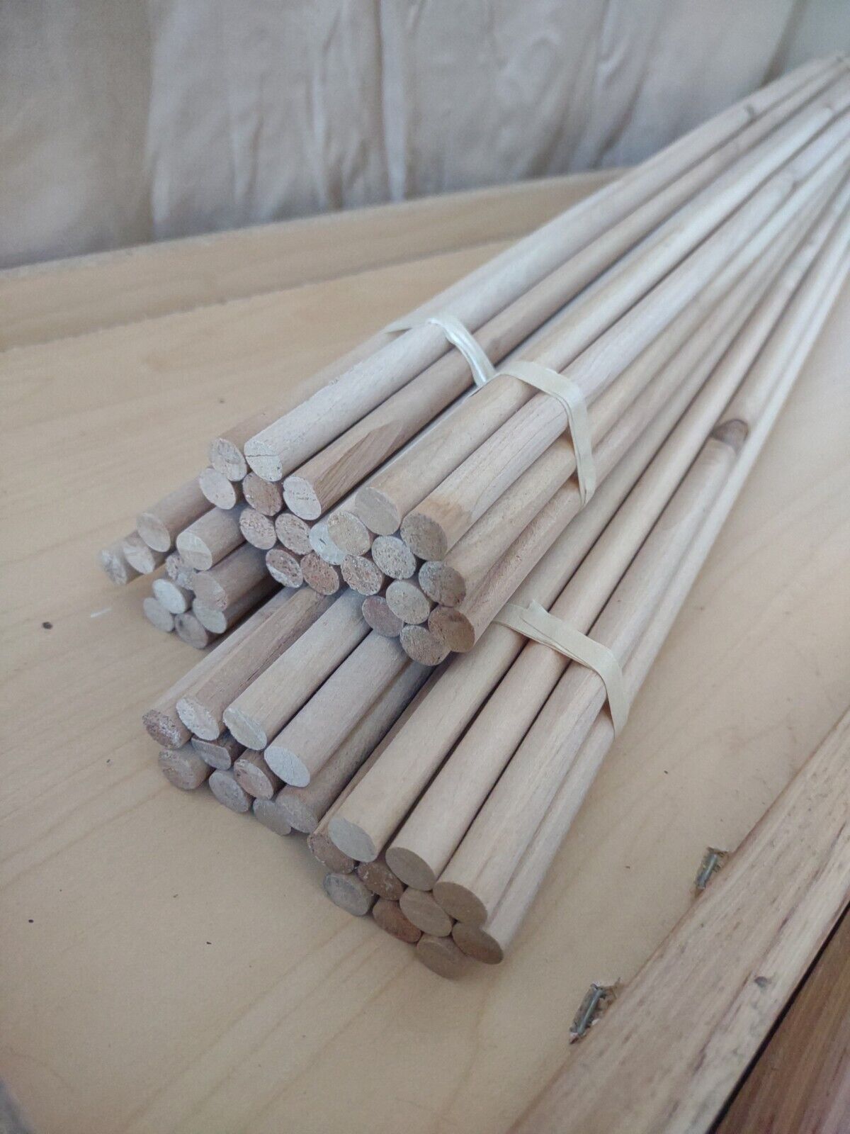 3/8" x 30" BIRCH Unfinished Wood Dowel Rods 50pc Bulk Packs *SECONDS* Lot #DR17
