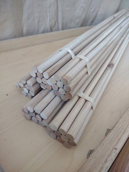 3/8" x 30" BIRCH Unfinished Wood Dowel Rods 50pc Bulk Packs *SECONDS* Lot #DR17