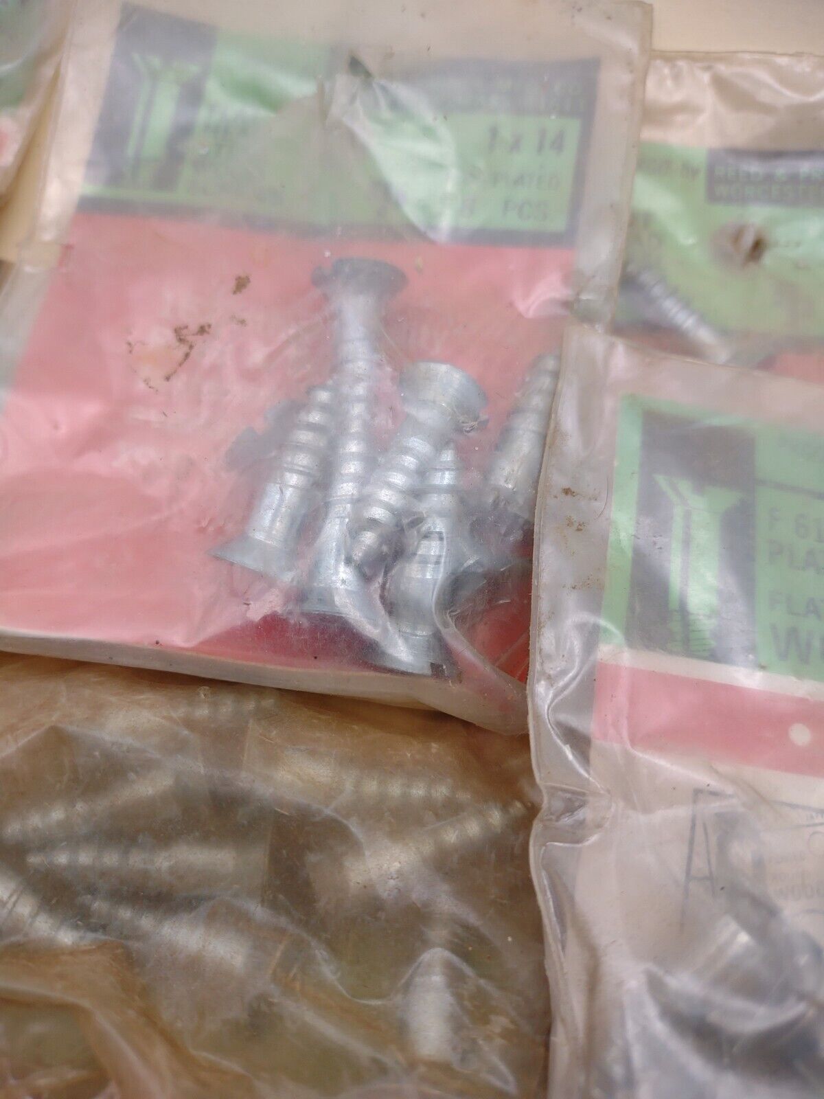#14 x 1" Slotted Flat Head Reed & Prince Wood Screws (80pcs) NOS Lot RP048