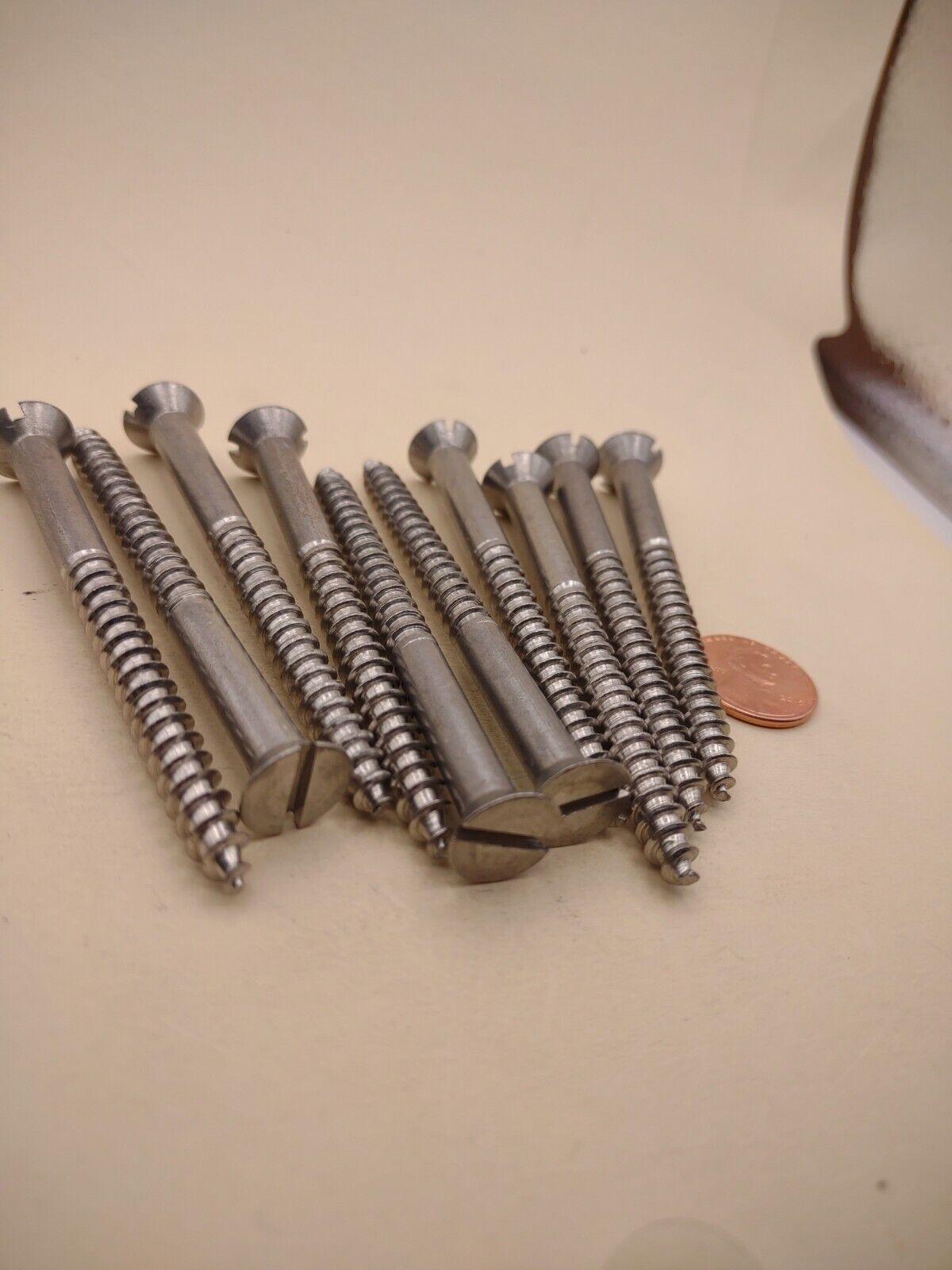 #14 x 3" 18-8 Stainless Flat Head Slotted Marine Wood Screws (10 pack SSWS28