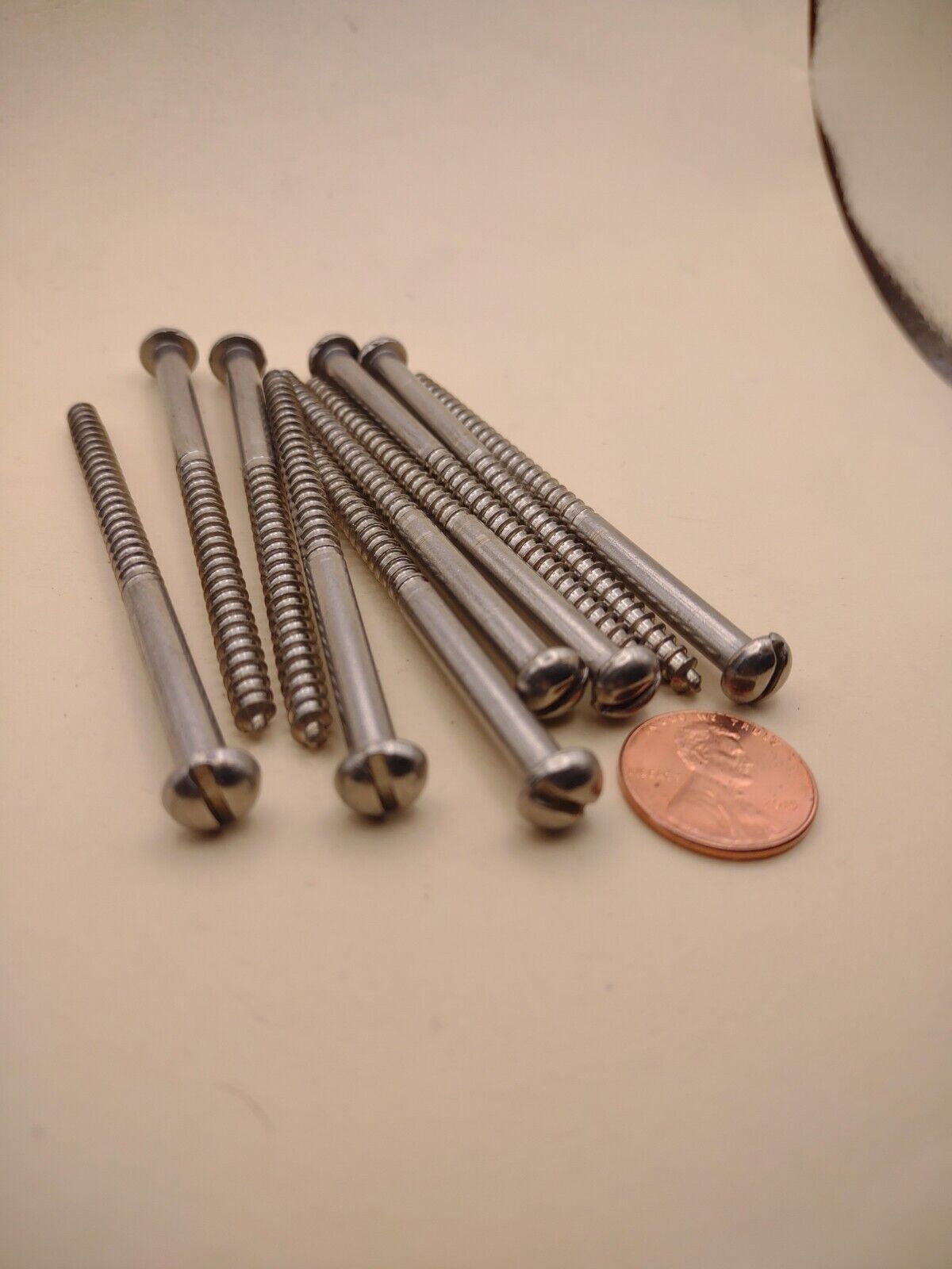 #10 x 3" 18-8 Stainless Round Head Slotted Marine Wood Screws (10) pack SSWS59