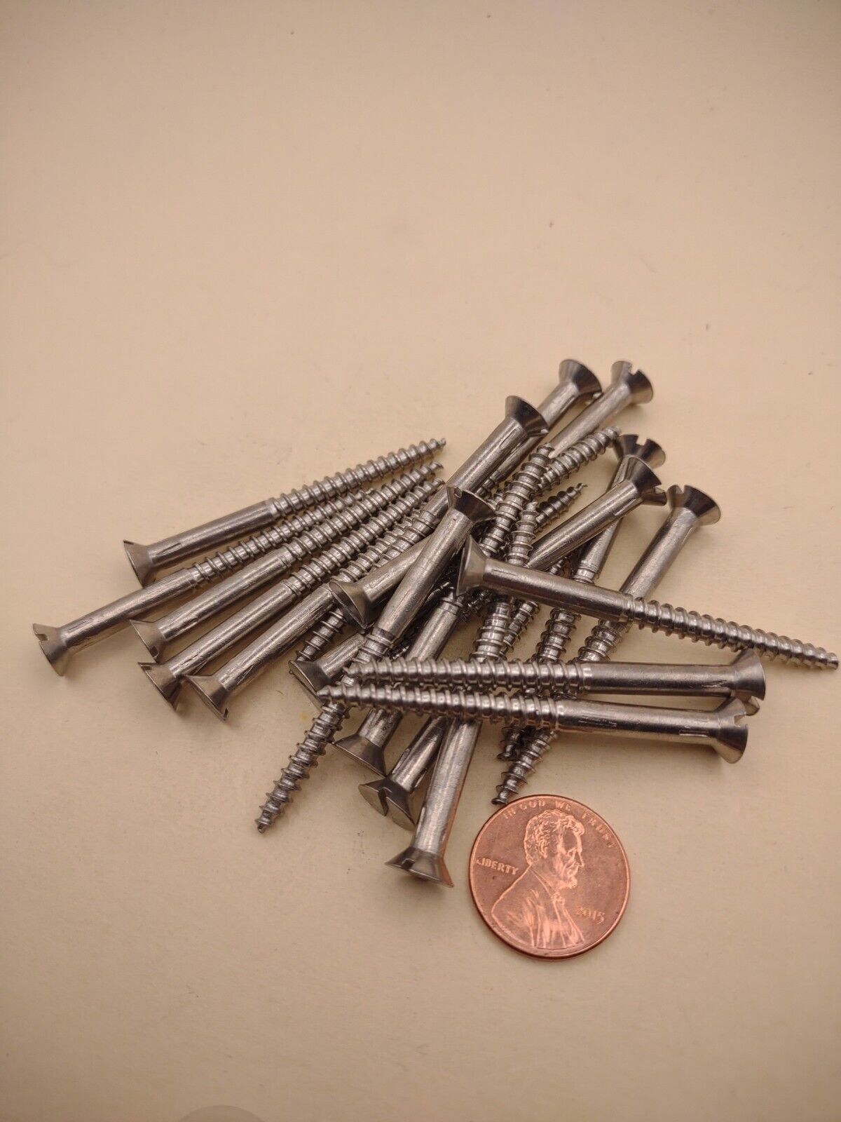 #8 x 2" 18-8 Stainless Flat Head Slotted Marine Wood Screws (20) pack SSWS14