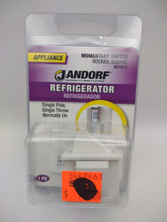 Jandorf Refrigerator Momentary Plunger Square SWITCH Single pole White 61013 E13