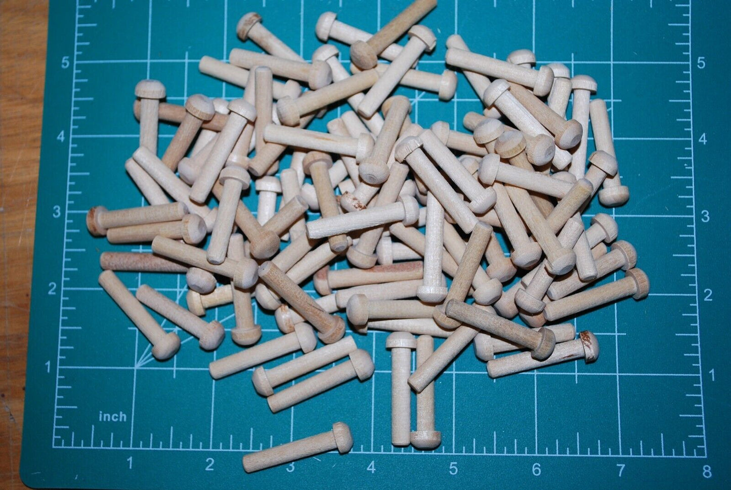 7/32" Tenon x 1-3/8" Unfinished Hardwood Toy Axle Peg 100pc Packs Lot #TA06