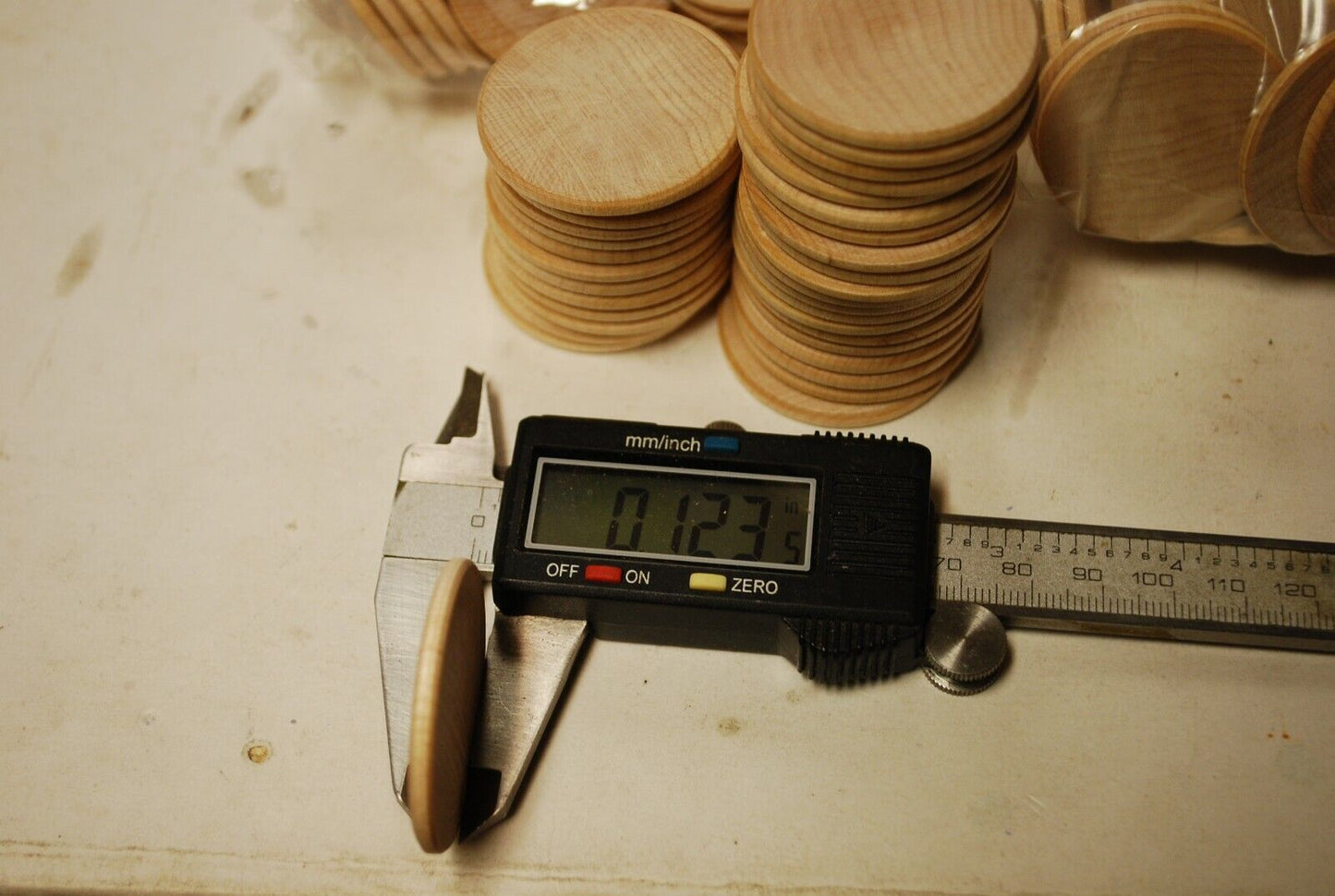 1.5" Unfinished Wooden Disc / Coin / Medallion / Token / Poker Chip Lot of (100)