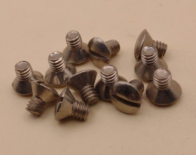 8-32 x 1/4" Oval Head Slotted Chrome Brass Machine Screws (12 pack) NOS CBMS10