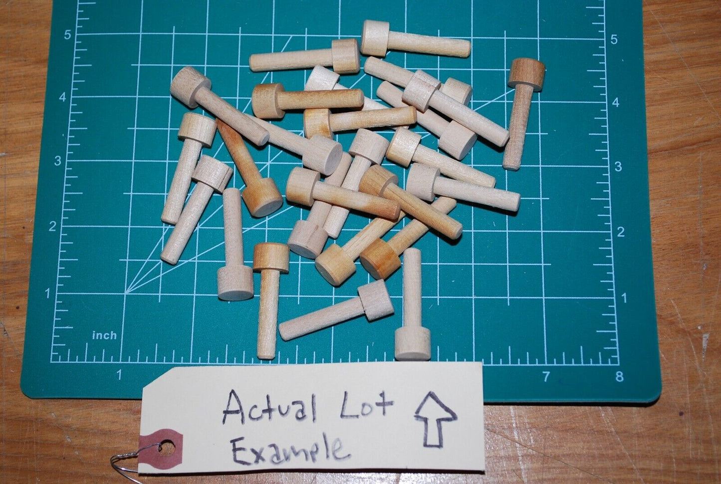 1/4" Tenon x 1-5/8" Unfinished Hardwood Toy Axle Peg 25pc Packs Lot #TA10