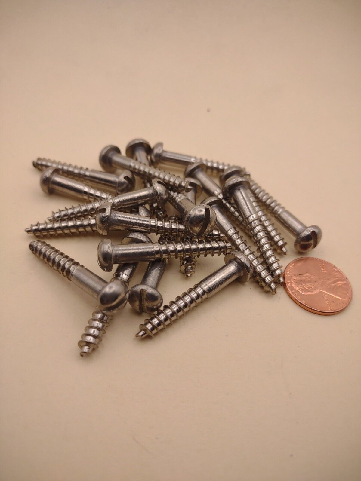 #10x 1-1/4" 18-8 Stainless Round Head Slotted Marine Wood Screws 20 pack SSWS46