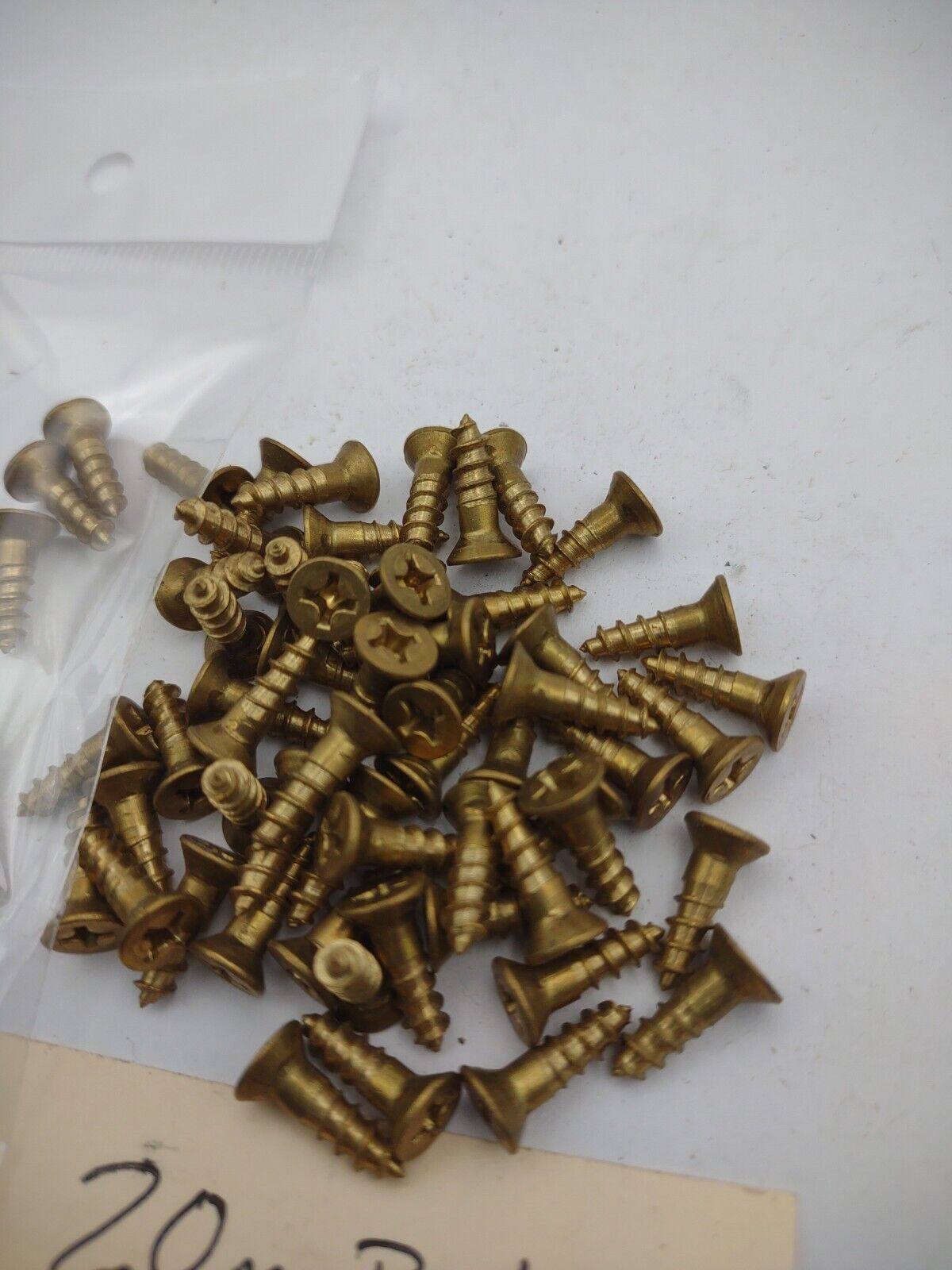 #6 x 1/2" Solid Brass Phillips FH Wood Screws (20) Pack- NOS - A011p