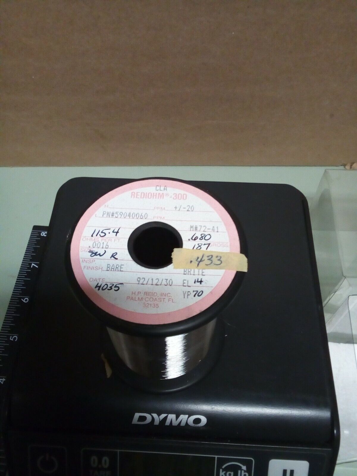 Rediohm 300 Alloy300 .0016" Resistance Wire .43lb - crafts hobby lot102-163