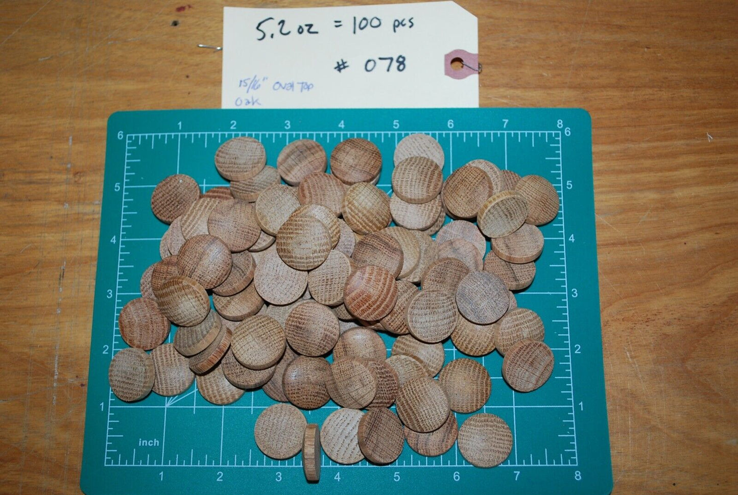 15/16" Oval Top Oak Wood Plugs 100pc Packs - PL05