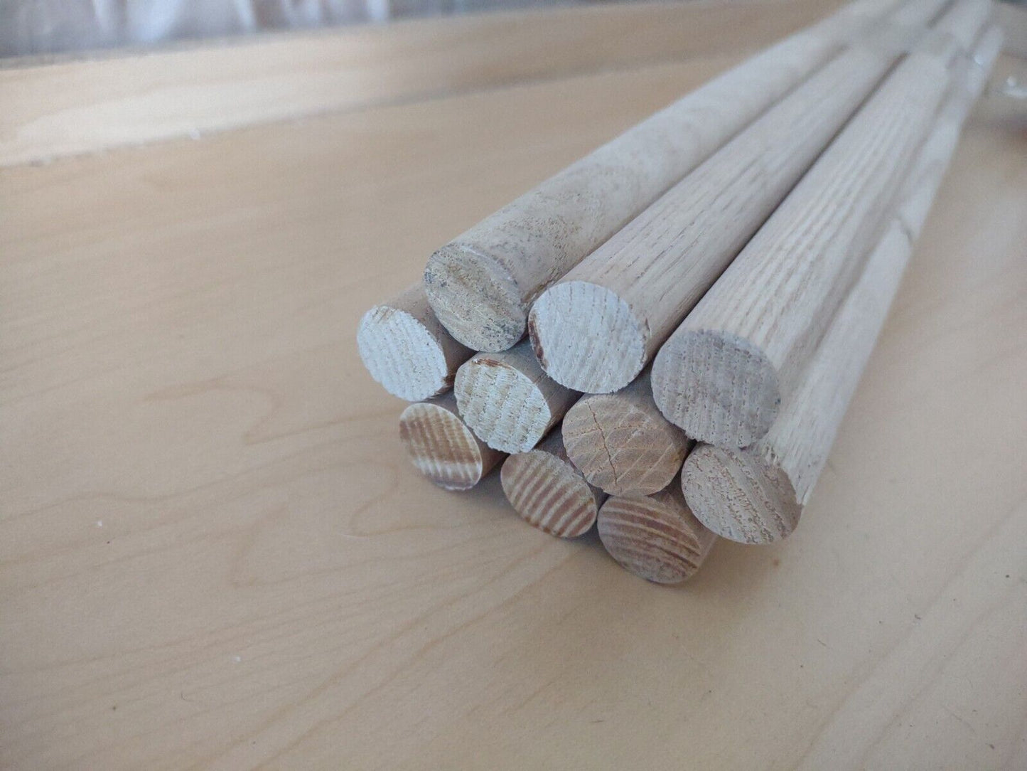 5/8" x 12-16" OAK Unfinished Wood Dowel Rods 10pc Packs Lot #DR01