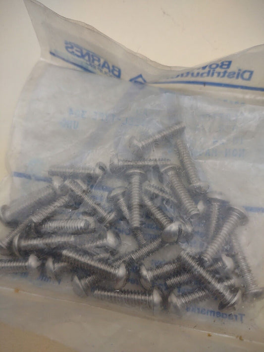 10-24 x 3/4" 18-8 Stainless Round Head Slotted Machine Screws (31) pack SSMS08