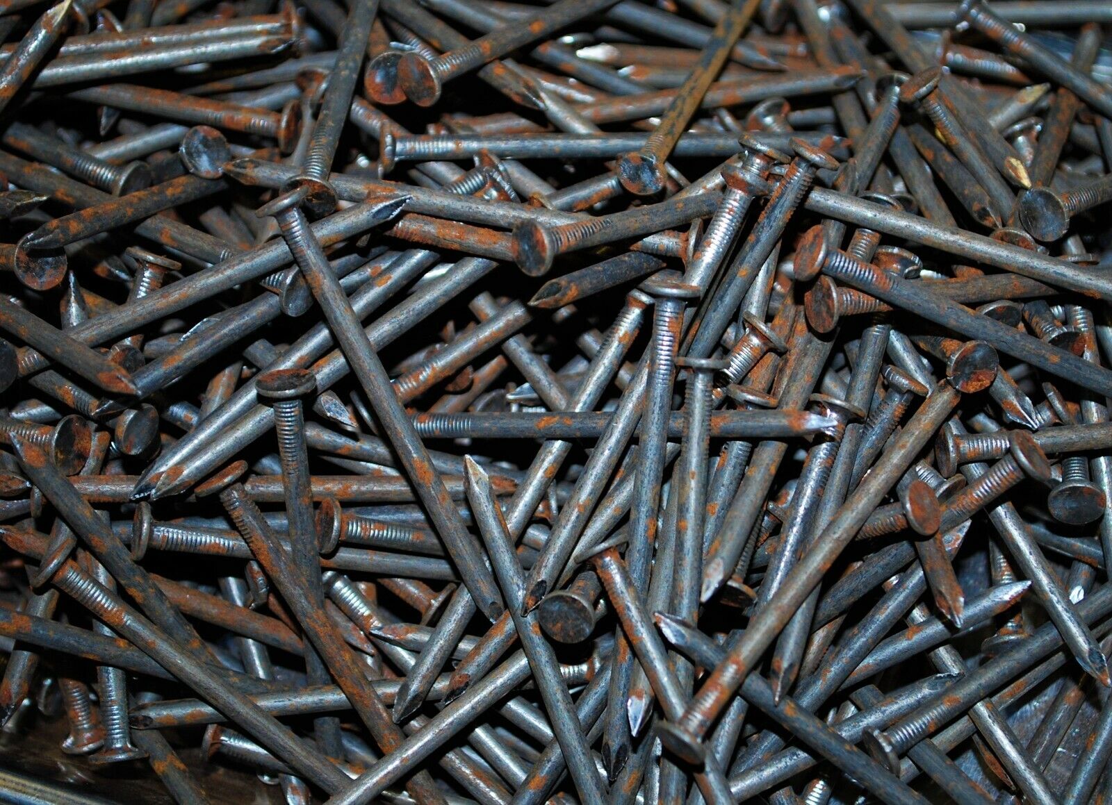 8D 2.5" - 5lbs Rustic Weather aged Steel Nails - Steampunk Hardware - #NB07