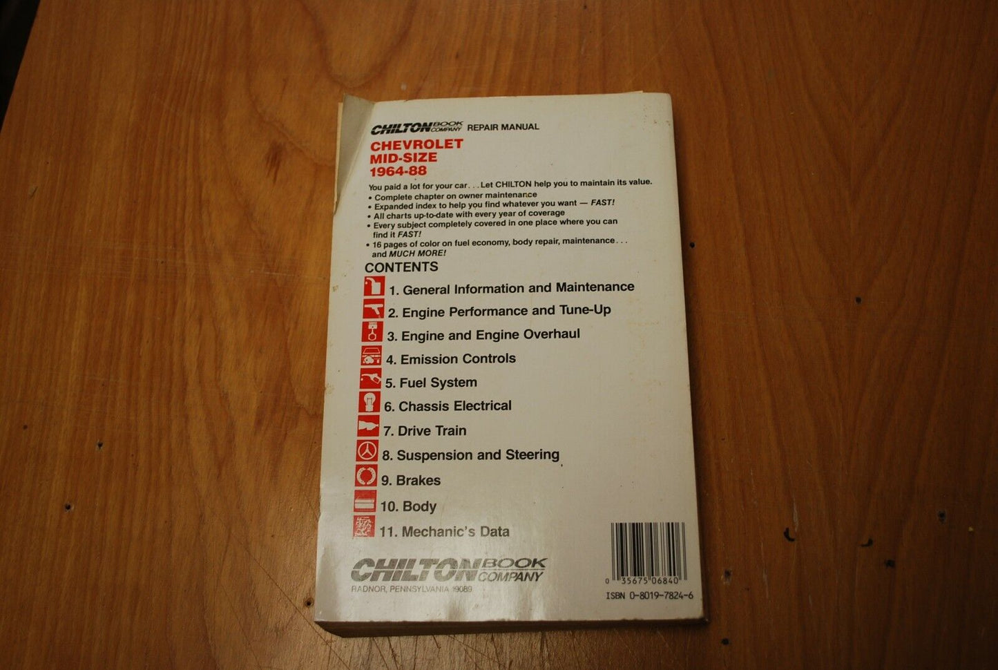 CHILTON'S Repair Manual/Guide - Chevrolet Mid-Size 1964 - 1988 - B017
