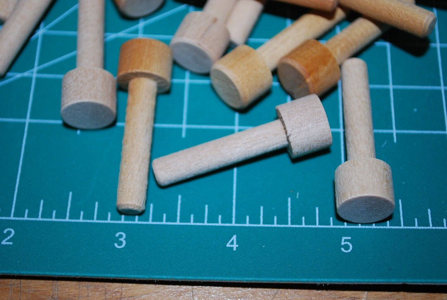 1/4" Tenon x 1-5/8" Unfinished Hardwood Toy Axle Peg 25pc Packs Lot #TA10