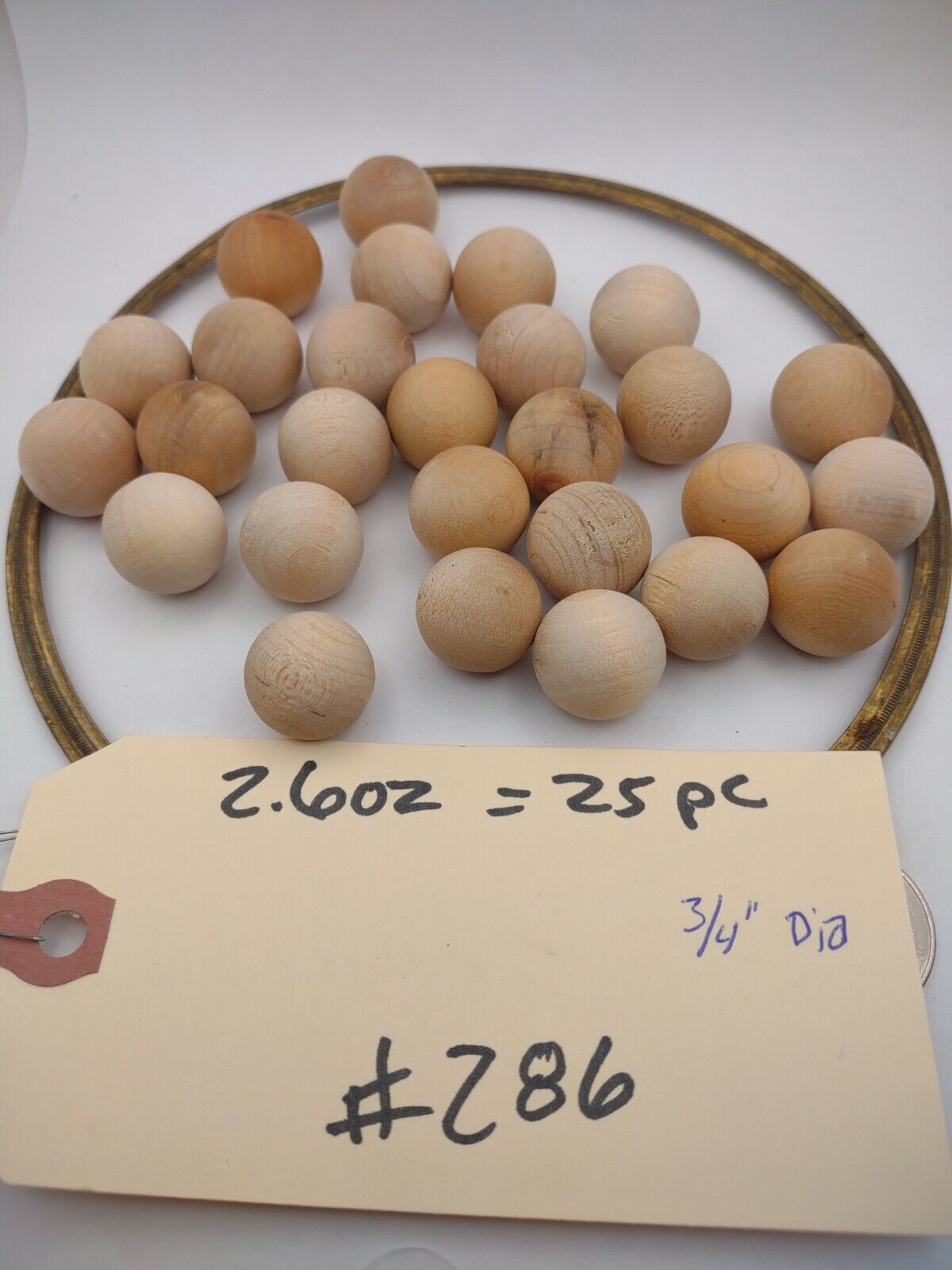 3/4" Dia. Unfinished Wood Round Ball Spheres 25pc Packs Lot #WS02