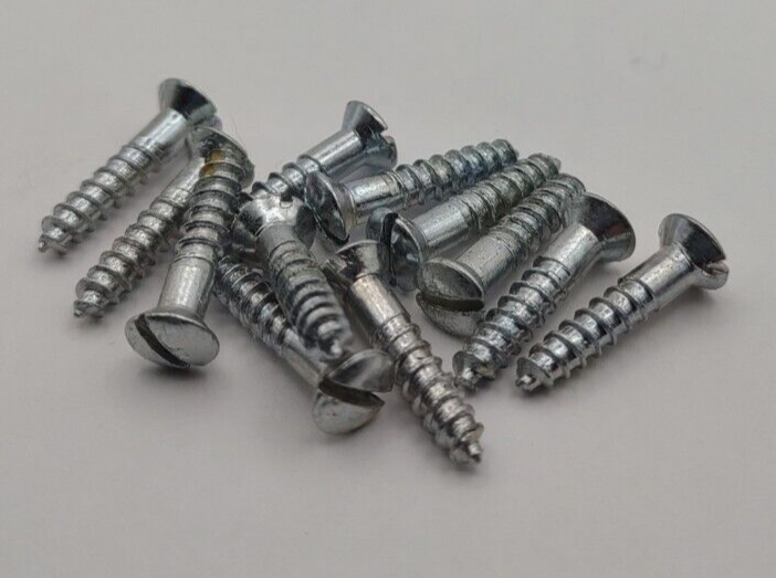 #5 x 5/8" Chrome Brass Oval Head Slotted Marine Wood Screws (12) pack CBWS08