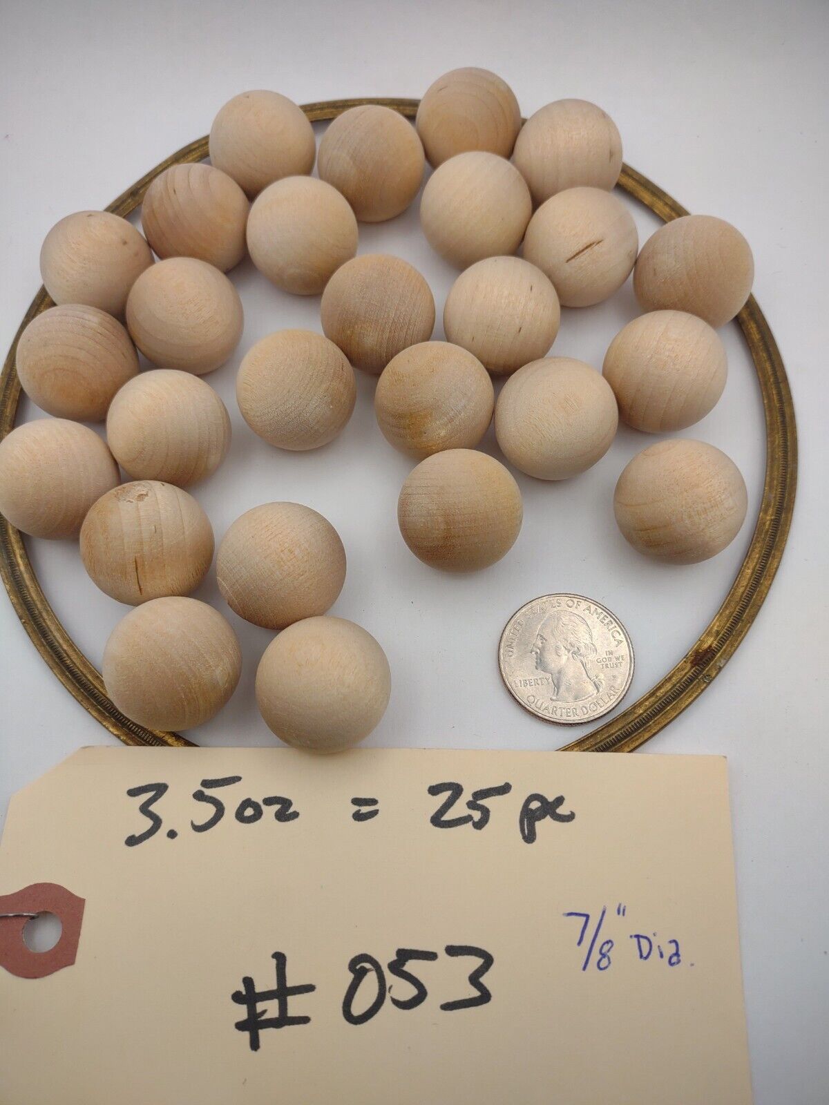 7/8" Dia. Unfinished Wood Round Ball Spheres 25pc Packs Lot #WS04