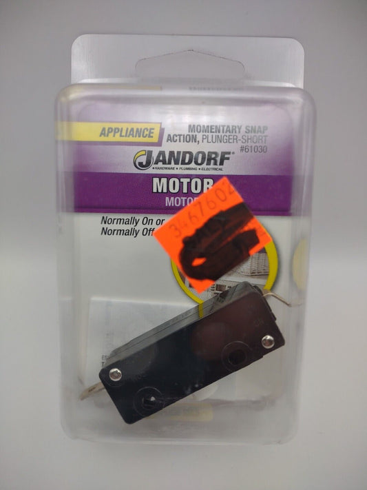 Jandorf Appliance Motor MOMENTARY SNAP-ACTION 1pk Plunger-Short On/Off 61030 E24