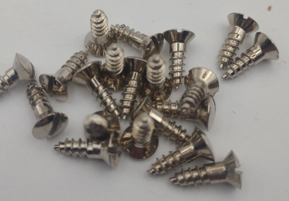 #7 x 1/2" Nickel Plated Oval Head Slotted Steel Wood Screws (20) Packs #csp01