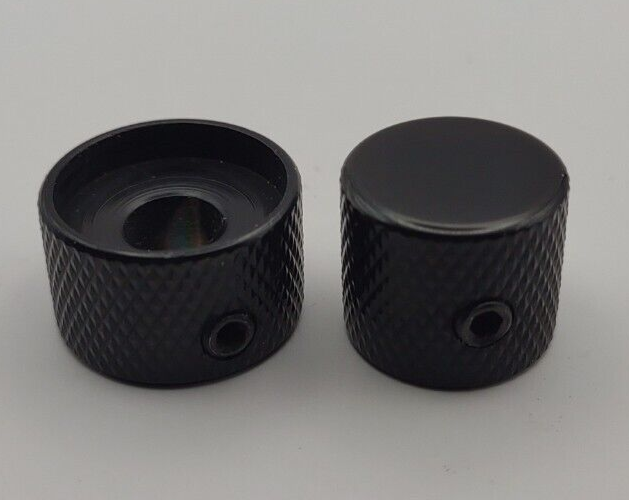 Set Dual Concentric Nested Control Knobs for Electric Guitar BLACK *Quality NOS