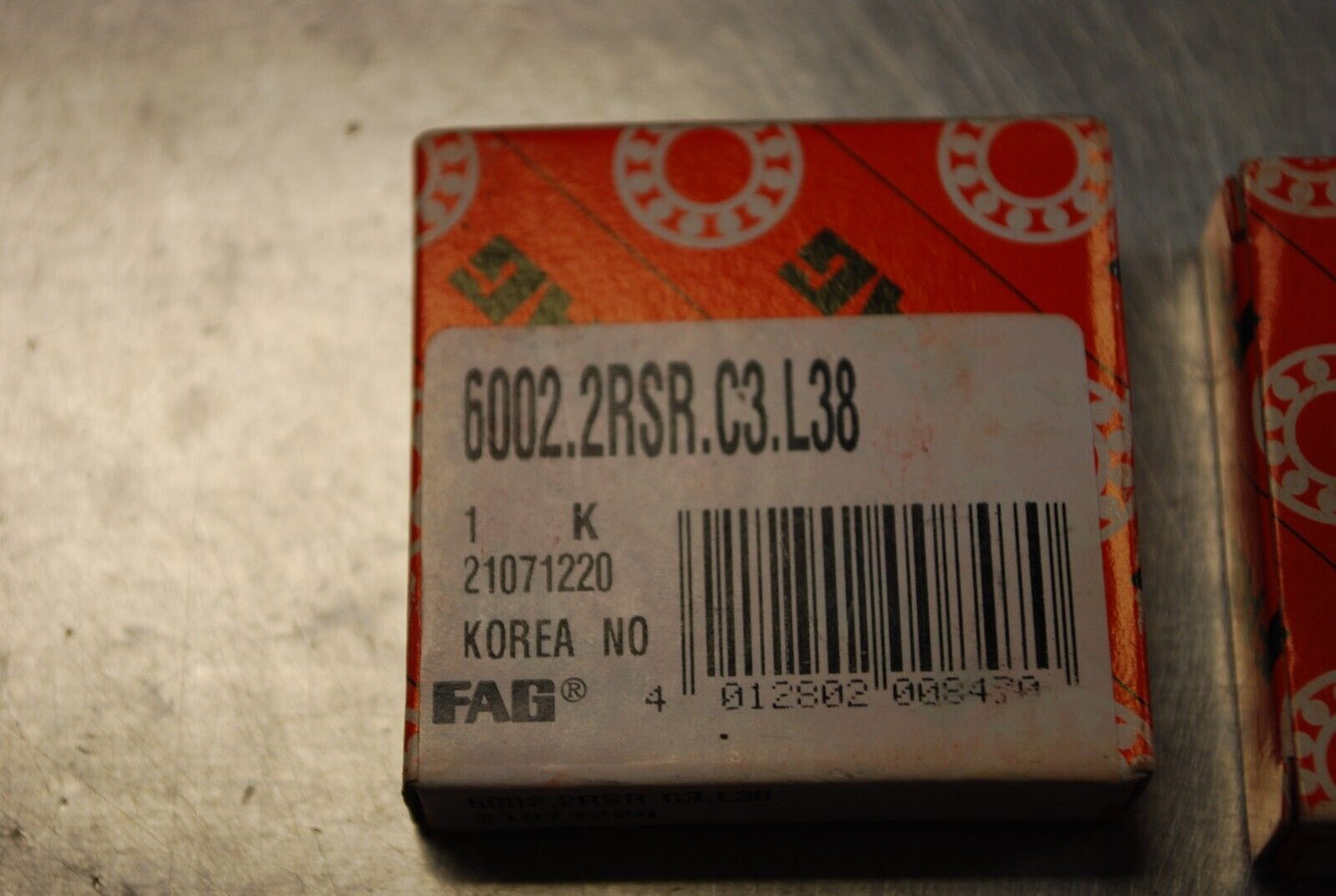 FAG 6002 2RSR C3 Ball Bearings - Lot of Qty (2) NOS - RBL061