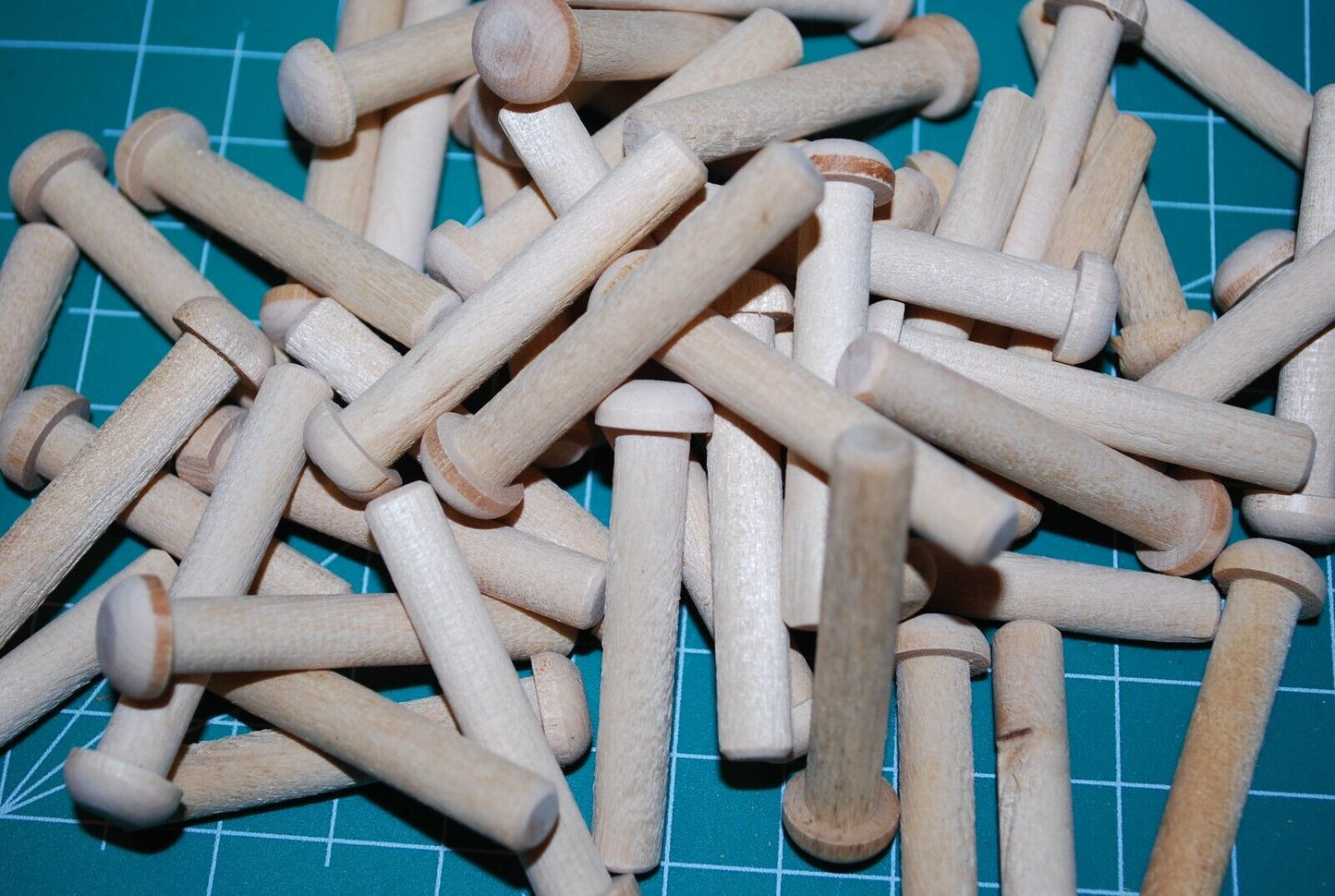 5/16" Tenon x 2-1/8" Unfinished Hardwood Toy Axle Peg 50pc Packs Lot #TA05
