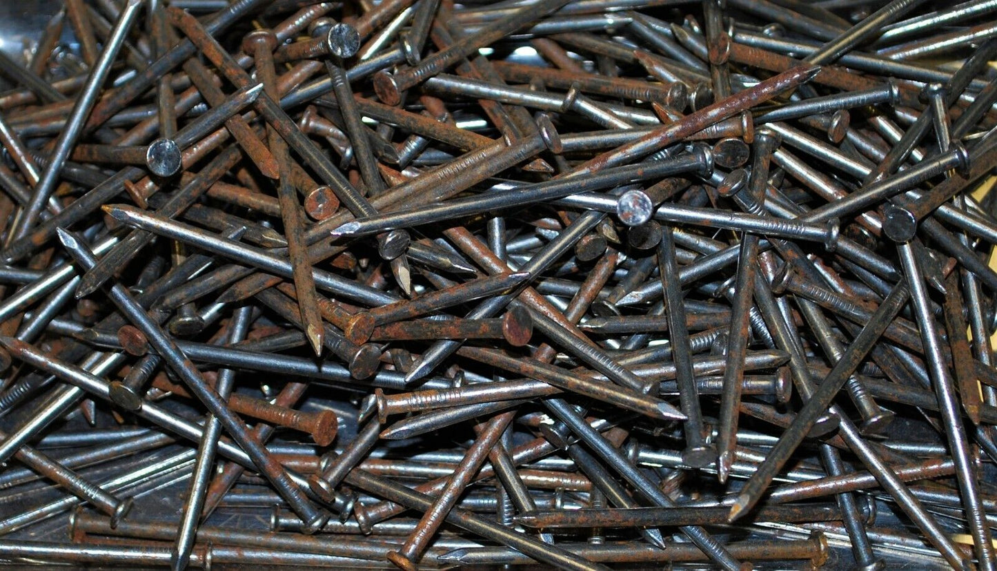 5lbs Rustic Weather aged 16D 3.5" Steel Nails - Steampunk Hardware - #NB01