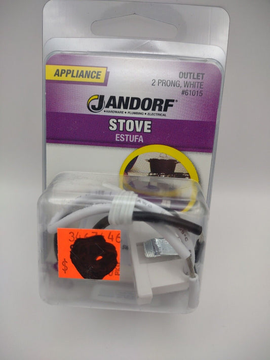 Jandorf Appliance Stove Electrical OUTLET 2-Prong White 125V 15 Amp 61015 E26