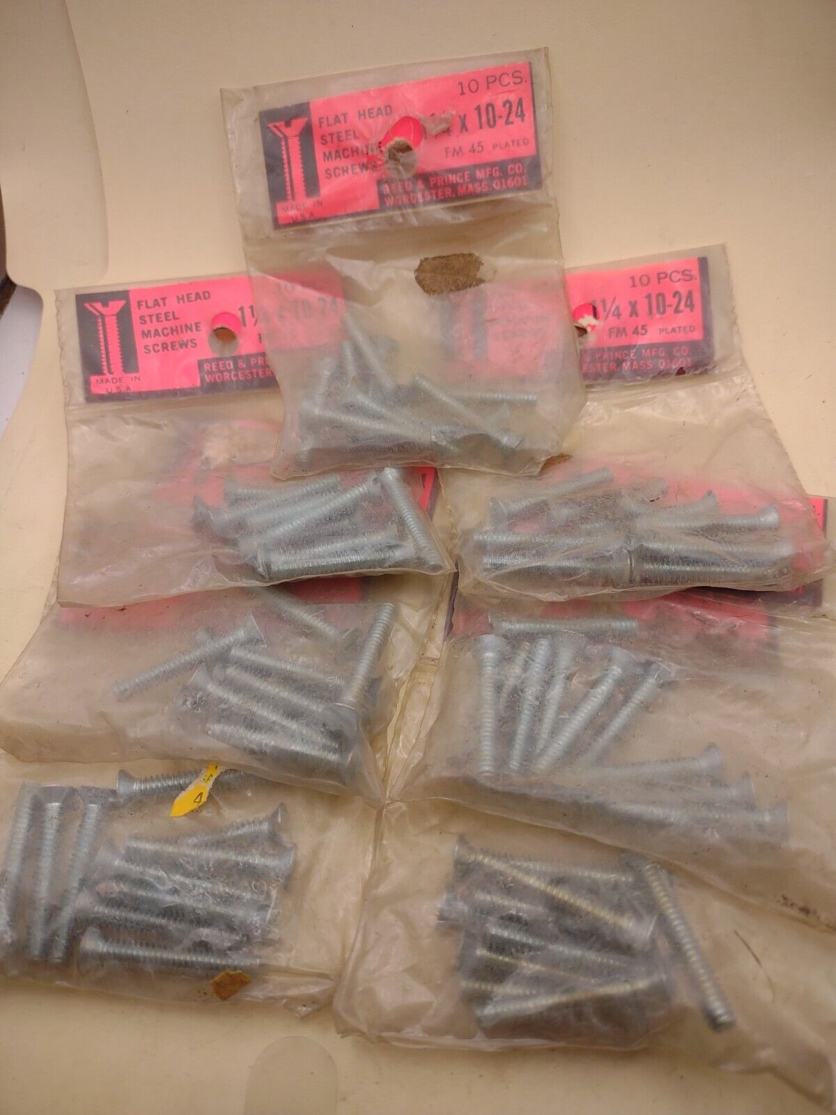 #10-24 x 1-1/4" Slotted Flat Head Reed & Prince Machine Screws (70pcs) Lot RP152