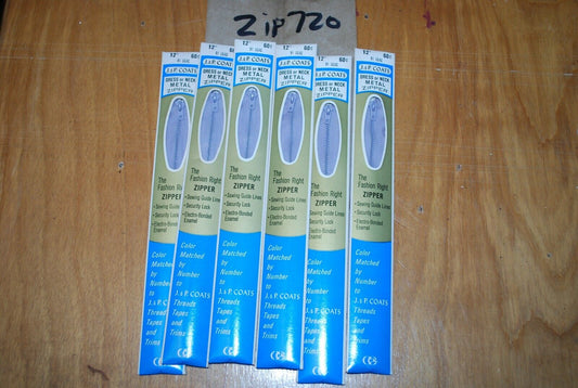 N.O.S. J&P Coats 12" Metal Zipper 9 Lilac - (Lot of 6 packs) - zip720