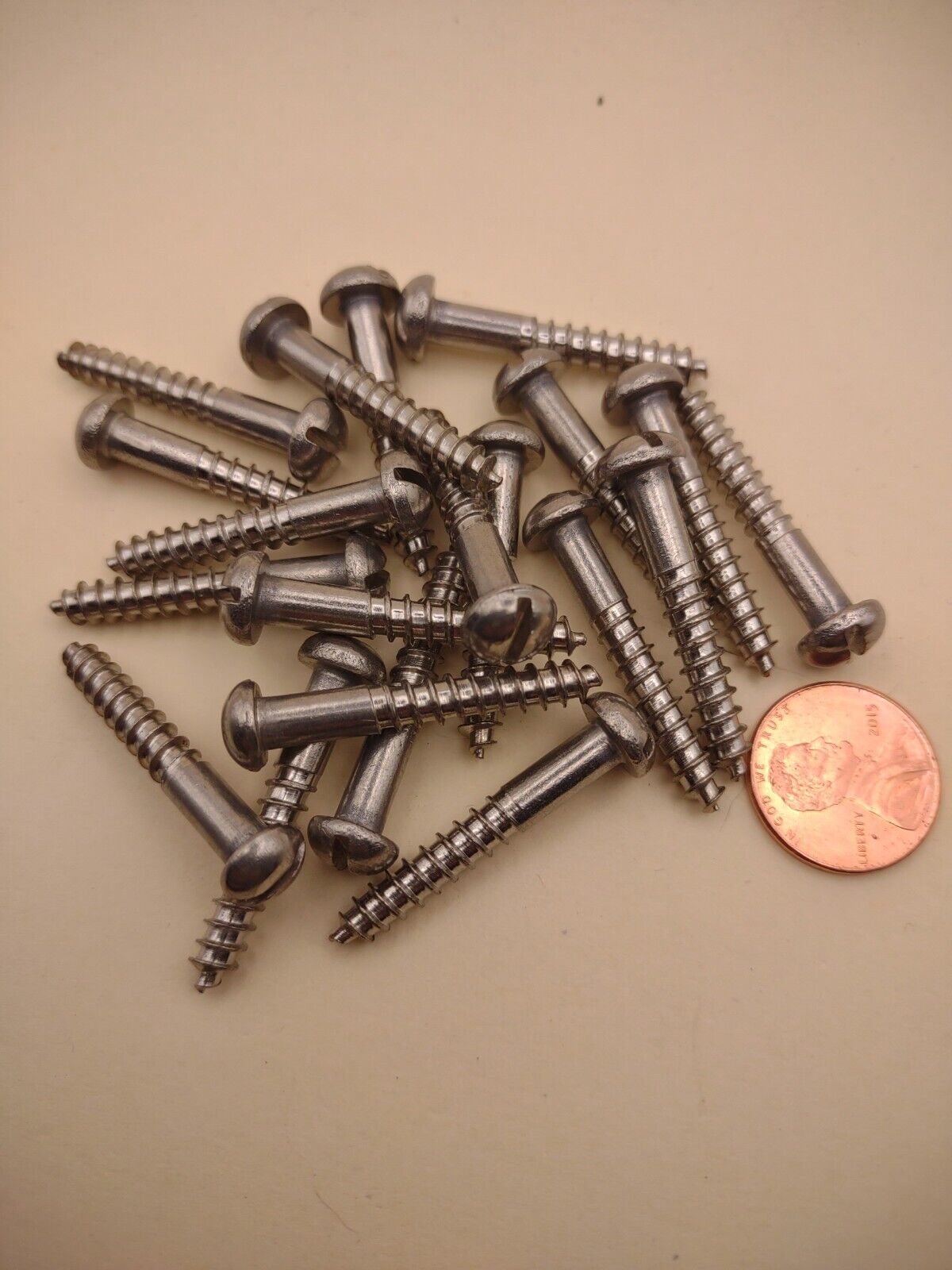 #10x 1-1/4" 18-8 Stainless Round Head Slotted Marine Wood Screws 20 pack SSWS46