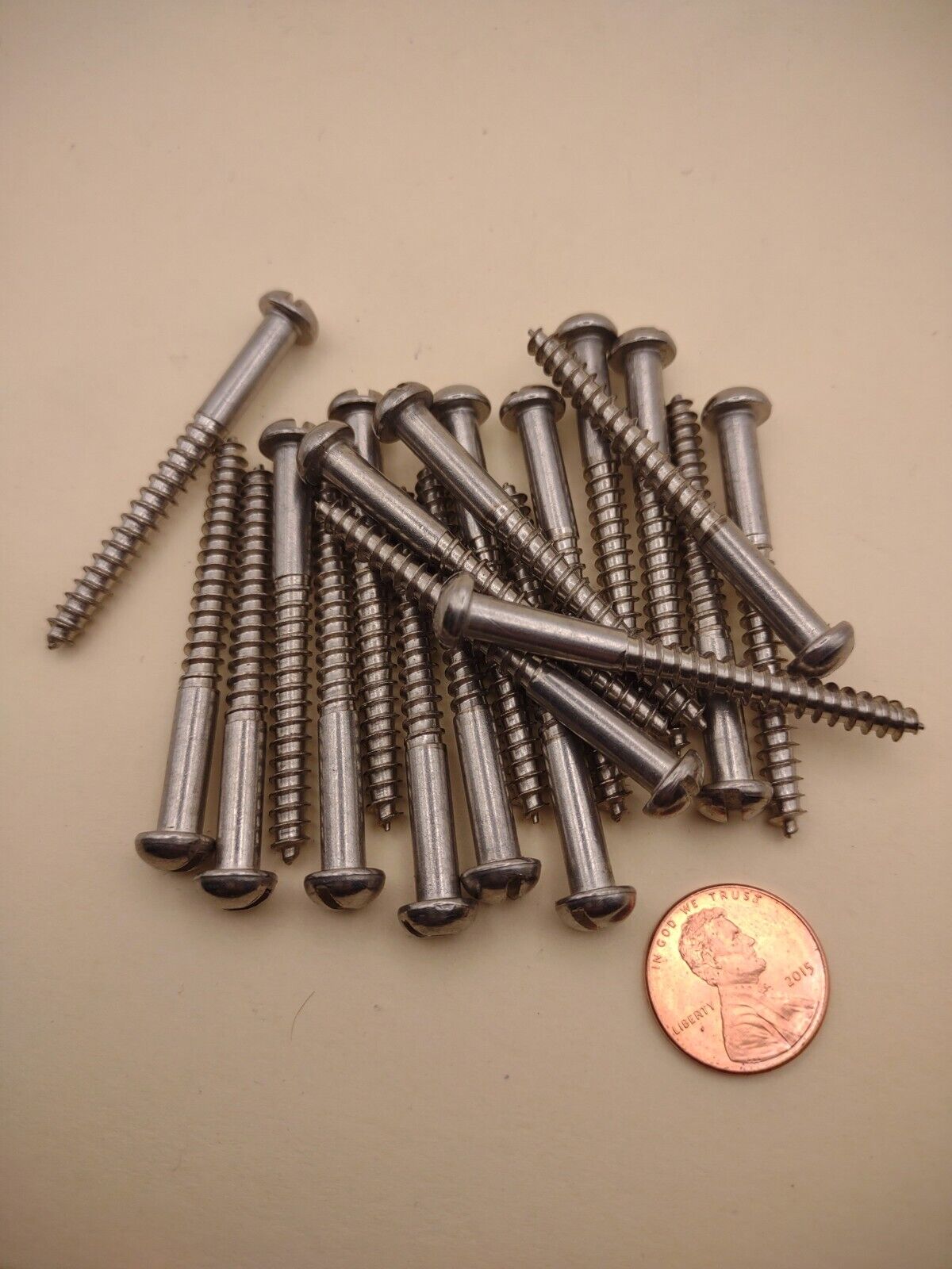 #10 x 2" 18-8 Stainless Round Head Slotted Marine Wood Screws (20) pack SSWS57