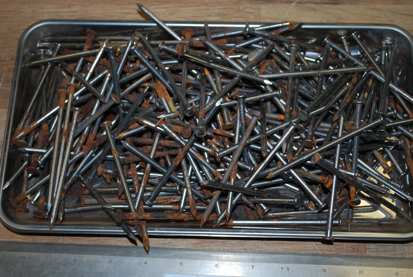 16D 3.5" - 5lbs Rustic Weather aged Steel Nails - Steampunk Hardware - #NB10