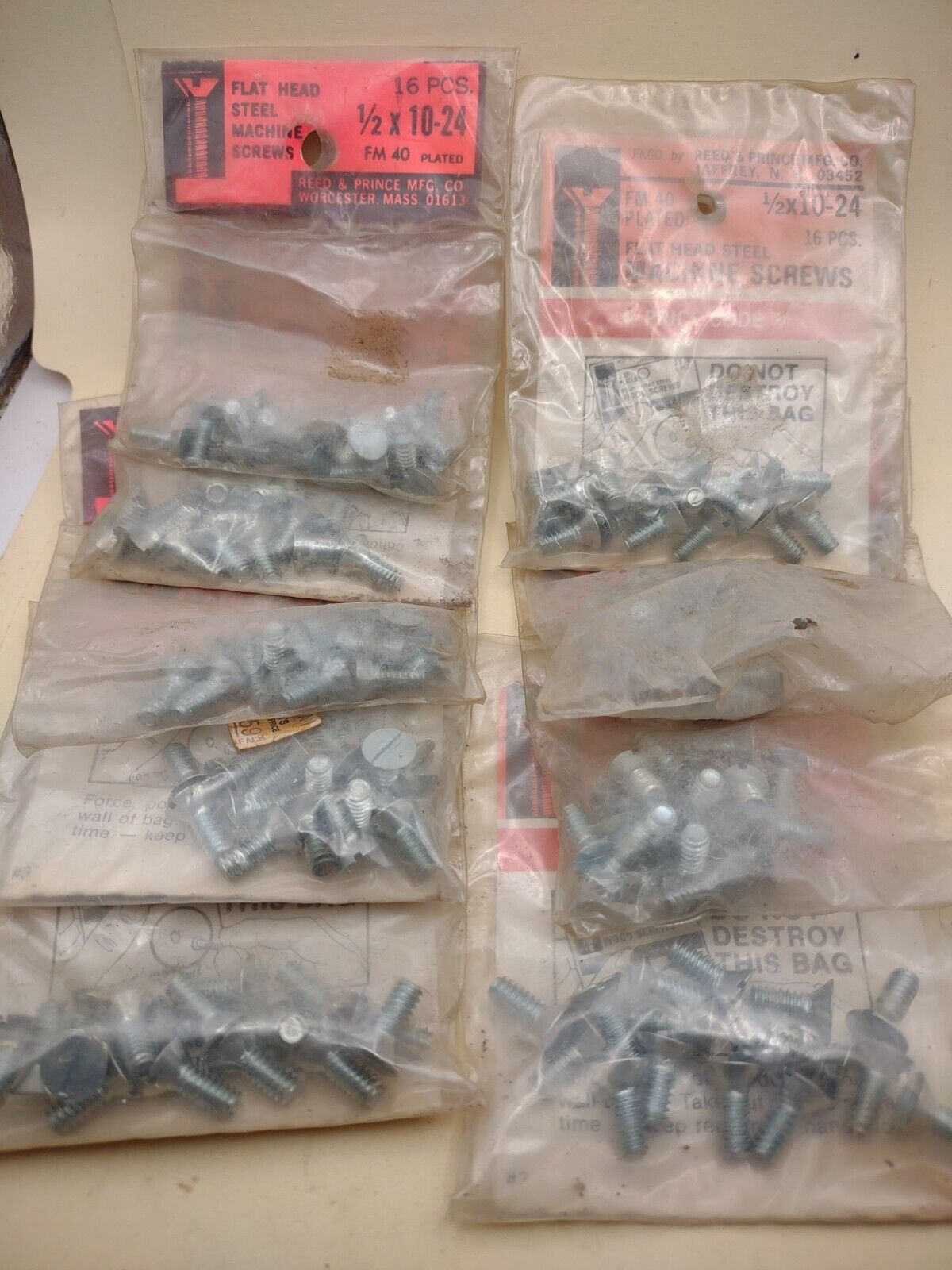 #10-24 x 1/2" Slotted Flat Head Reed & Prince Machine Screws (144pcs) Lot RP149