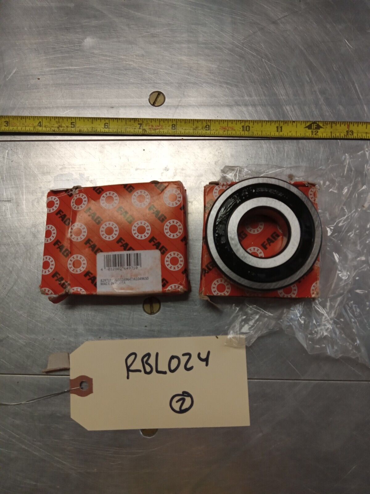 FAG 6306 2RSR Ball Bearings - Lot of Qty (2) NOS - RBL024