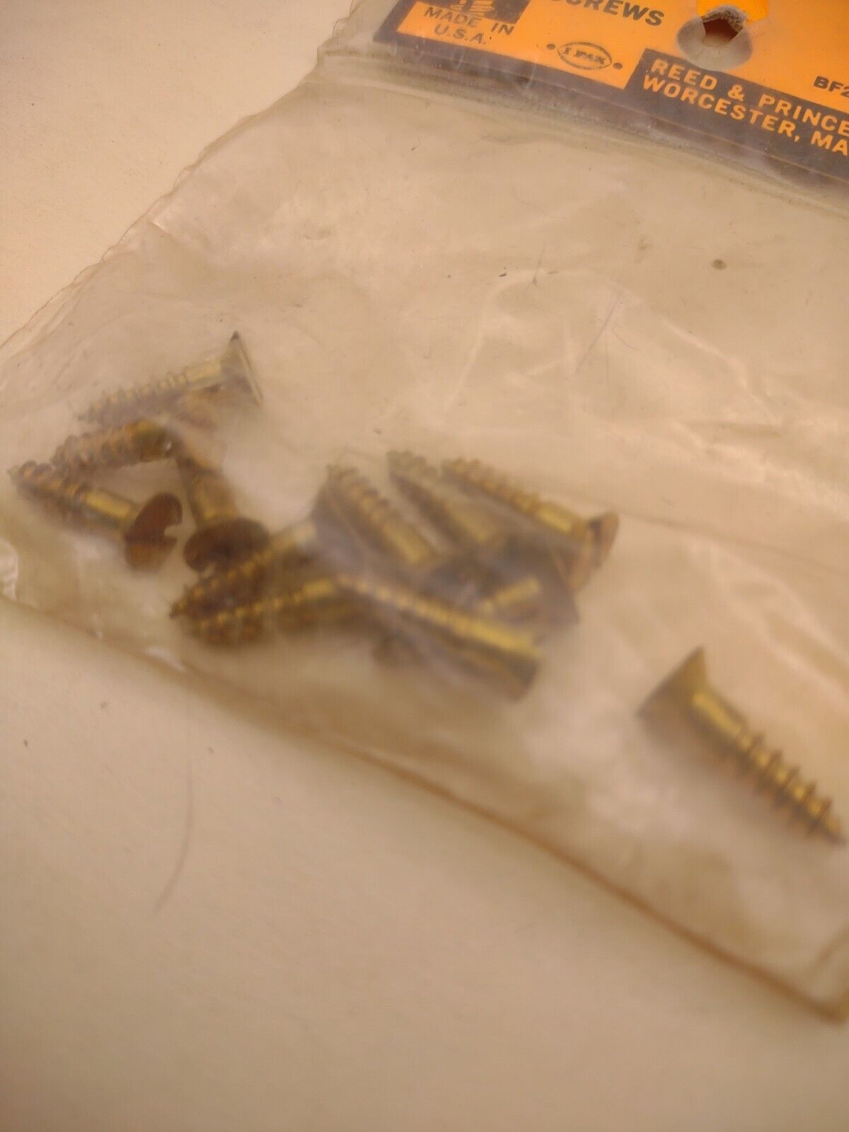 #6 x 5/8" Slotted Flat Head Reed & Prince BRASS Wood Screws (12pcs) Lot RP064