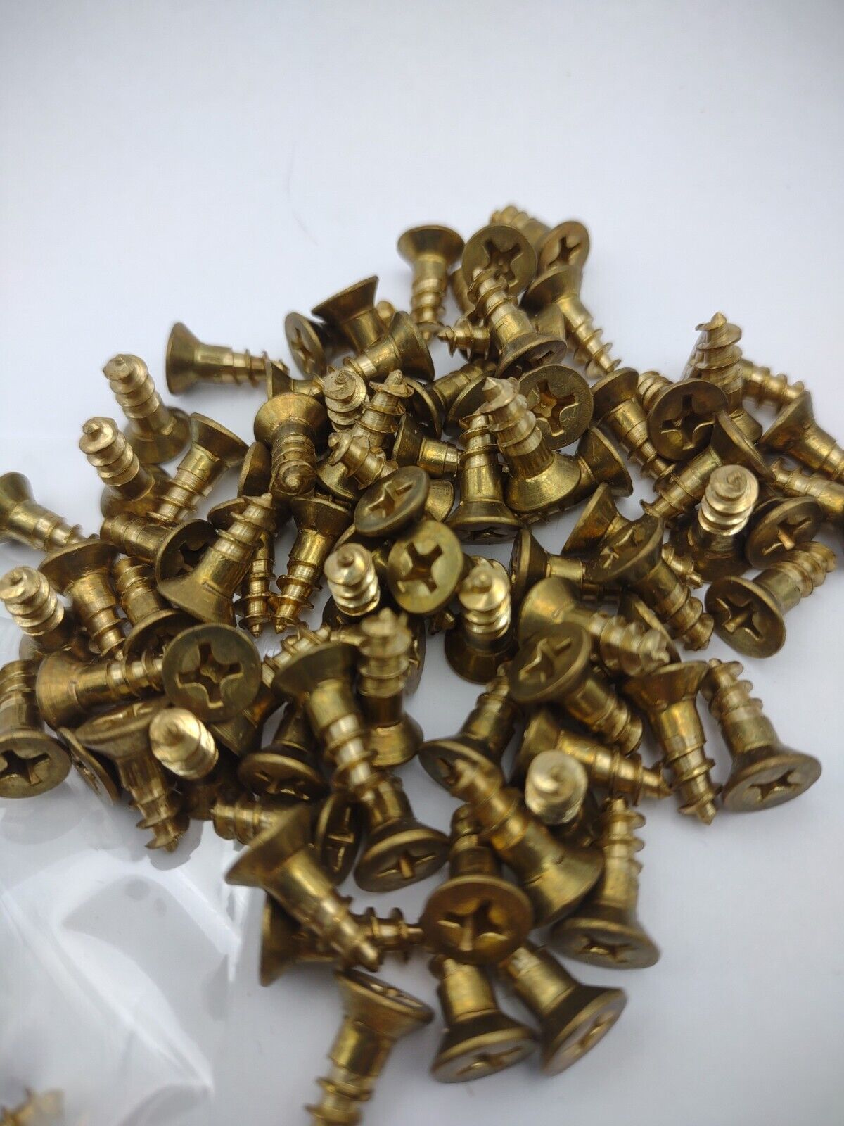#8 x 1/2" Solid Brass Phillips FH Wood Screws (20) Pack- NOS - A001p