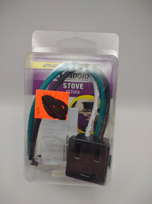 Jandorf Appliance Stove Electrical OUTLET 3-Prong Black 125V 15 Amp 61016 E02